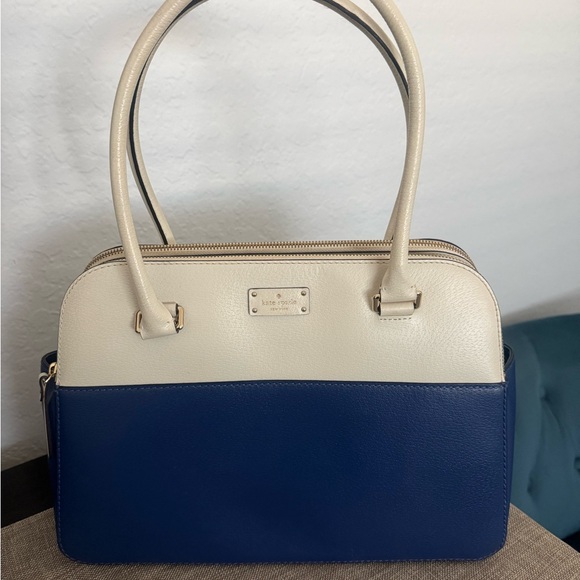 kate spade Handbags - Kate Spade Navy and Cream Satchel